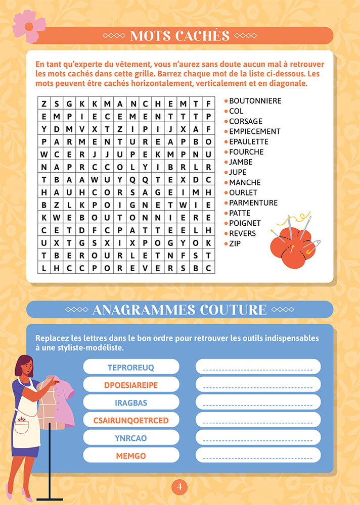 Mon cahier de jeux 100% couture