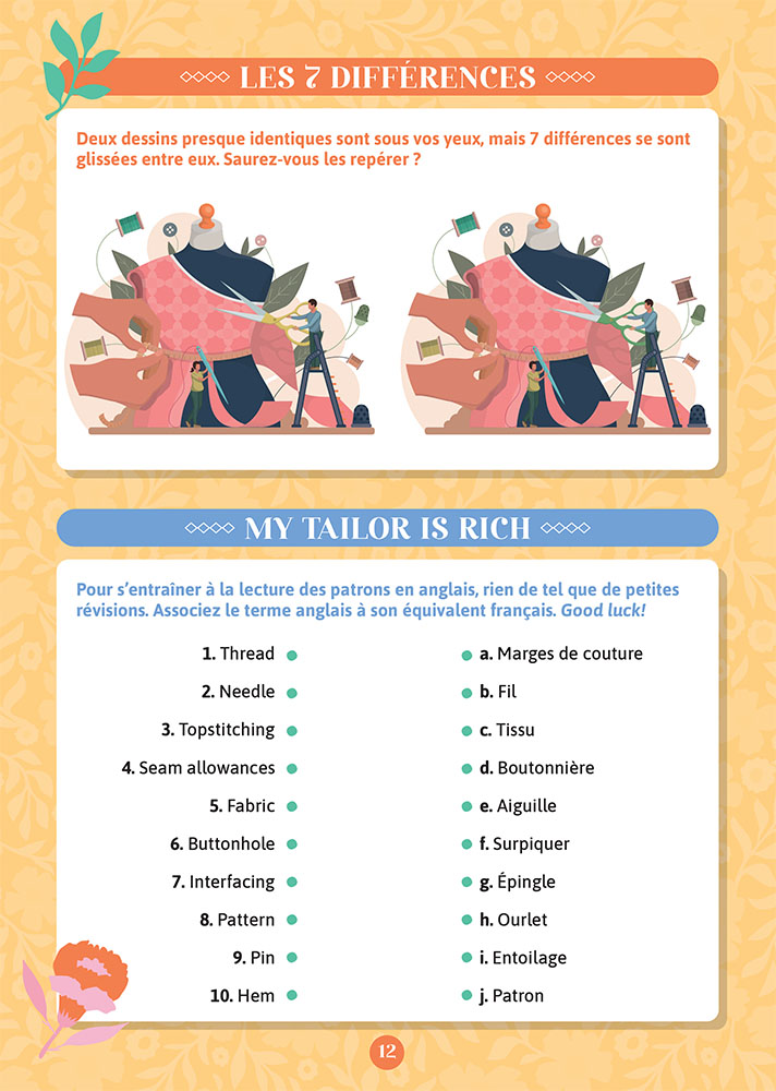 Mon cahier de jeux 100% couture