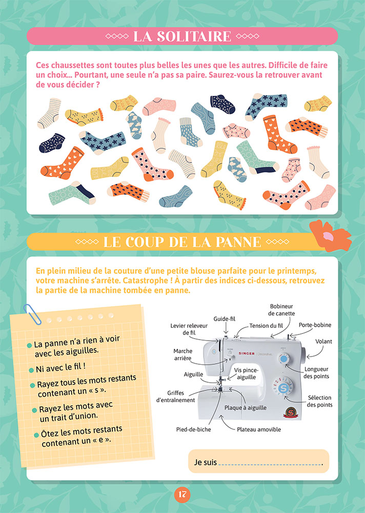 Mon cahier de jeux 100% couture